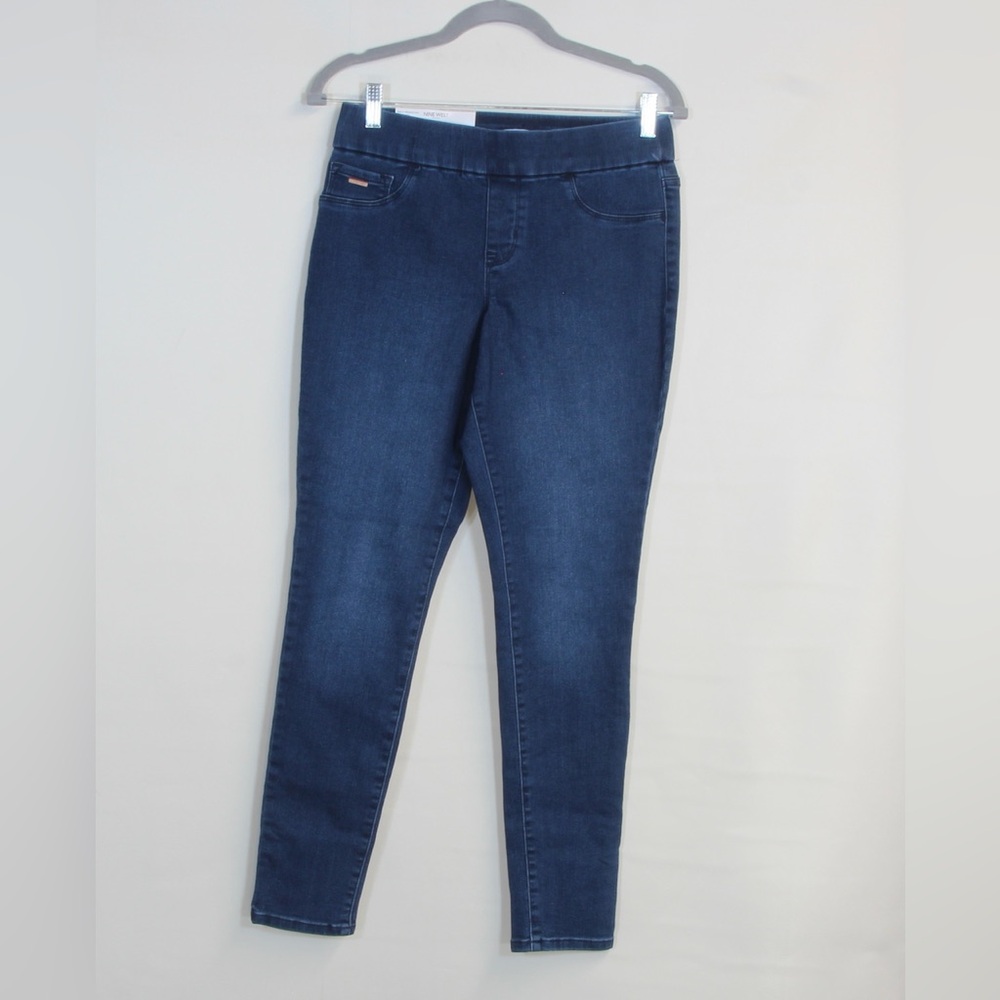 Nine West Deep Indigo Women's Heidi Pull On Elastic Waist Skinny Jeans NWT